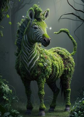 Zebra Covered in Vines