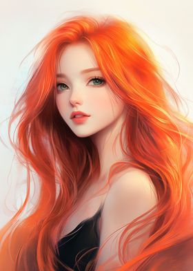 Redhead Anime Girl Portrait