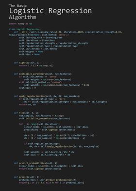 The Basic Logistic Regression Algorithm