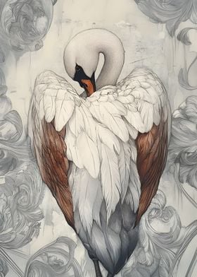 Swan in Ornate Setting