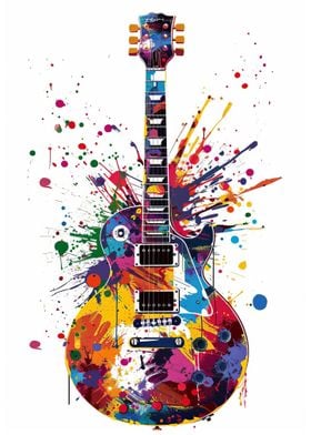 Colorful Guitar Splash