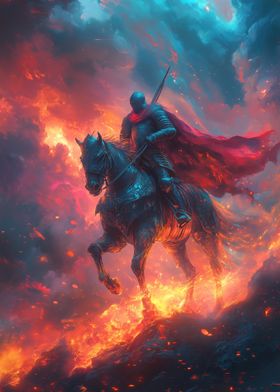 Knight on Fire Horse