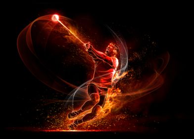 Hammer Thrower in Flames