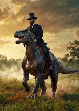 Abraham Lincoln Riding Dinosaur