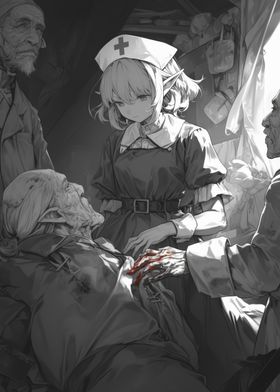 Elf Nurse Tending to Patient