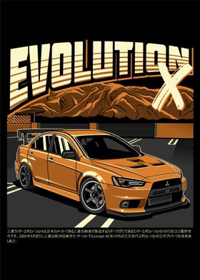 Mitsubishi Lancer Evolution X Orange