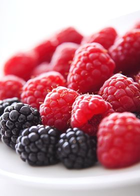 Fresh Raspberries and Blackberries