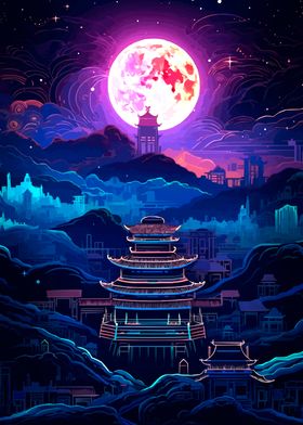 Japanese Landscape Vector Art 