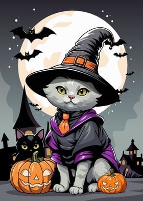 Halloween Witch Cat