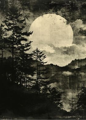 Full Moon In Dark Forest