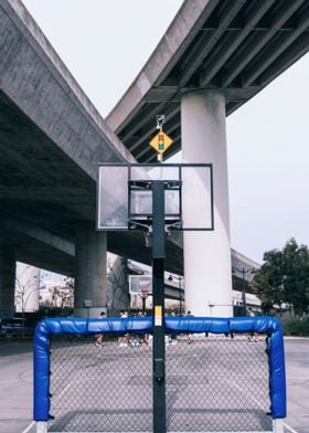 Basketball Court Under Freeway