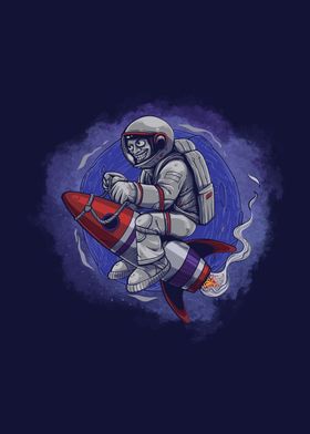 Astronaut on Rocket