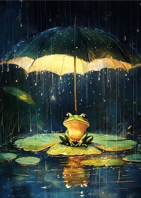 Frog Under Umbrella