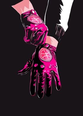 Pink Leather Gloves