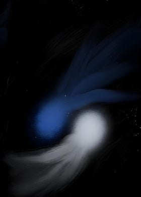 Abstract Blue and White Nebula