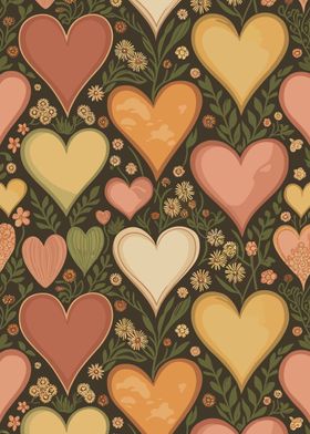 Hearts and Flowers Pattern