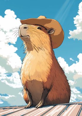 Capybara in a Cowboy Hat