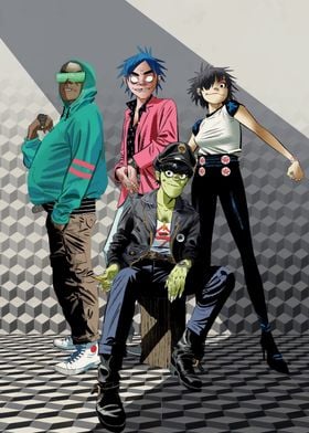 Gorillaz Band Illustration