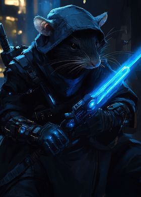 Cyberpunk Rat Warrior