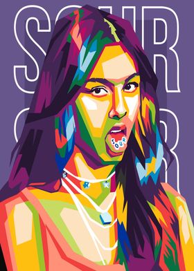 Olivia Rodrigo Sour Pop Art Portrait