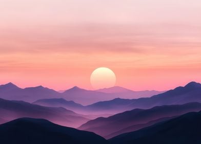 Sunset Mountain Landscape