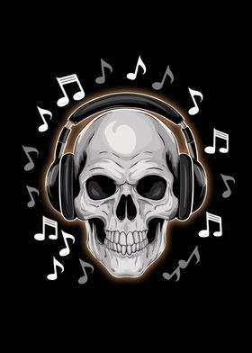 Skull with Headphones