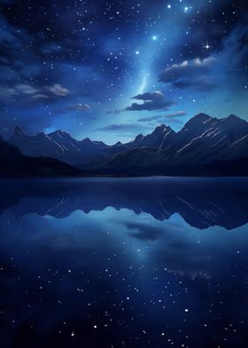 Starry Night Mountains