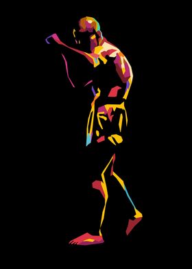 Muay Thai Fighter Silhouette