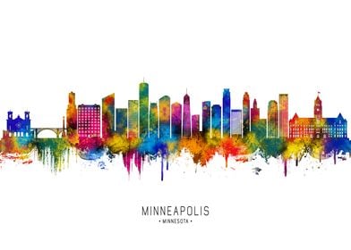 Minneapolis Skyline Watercolor