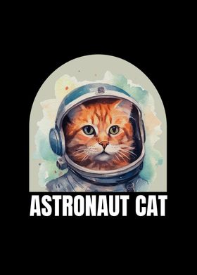 Astronaut Cat Watercolor