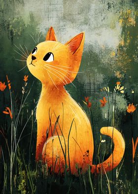 Orange Cat in Grass