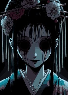 Japanese Horror Anime Girl