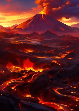 Volcanic Eruption Landscape