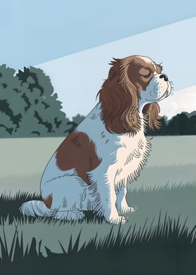 Cavalier King Charles Spaniel Illustration