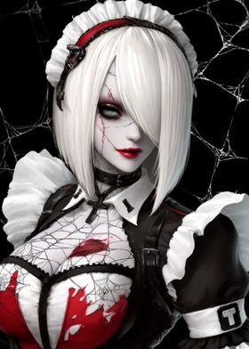 Gothic Maid with Spiderweb