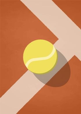 Tennis Ball Clay Court Illustration