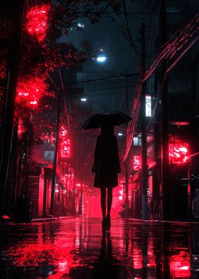 Rainy Night in Neon City