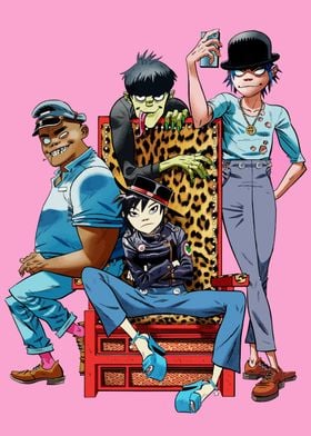 Gorillaz Band Illustration