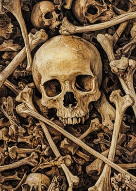 Human Skull and Bones