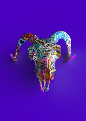 Graffiti Ram Skull