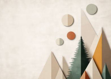 Geometric Mountain Landscape