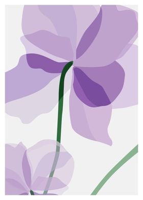 Purple Flower Abstract Art