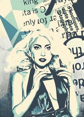 Lady Gaga Pop Art Portrait