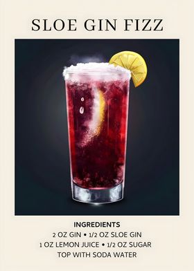 Sloe Gin Fizz Cocktail Recipe