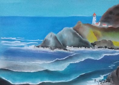 Coastal Lighthouse Painting