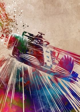 Formula 1 Watercolor Art