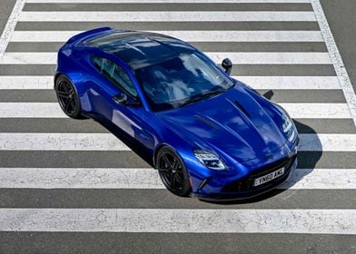 Blue Aston Martin Vantage