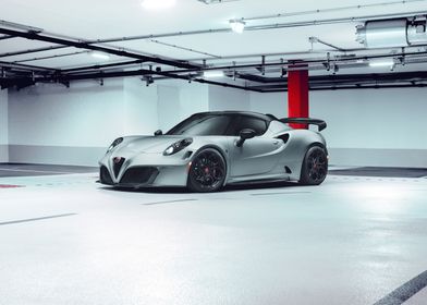 Silver Alfa Romeo 4C