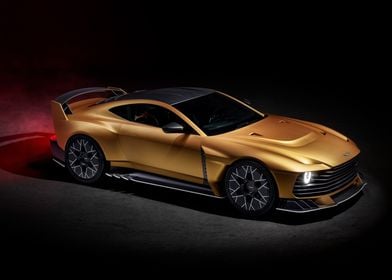 Gold Aston Martin Coupe