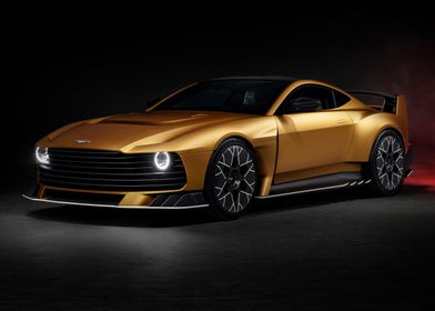 Gold Aston Martin Sports Car